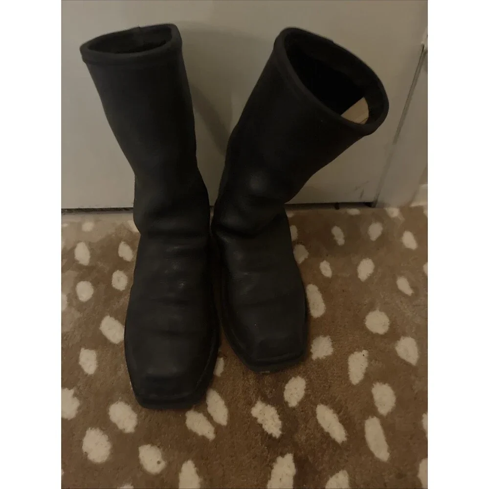 Men’s Size 11 Leather Engineer Boots Civil War Style Handmade Vibram Sole Black